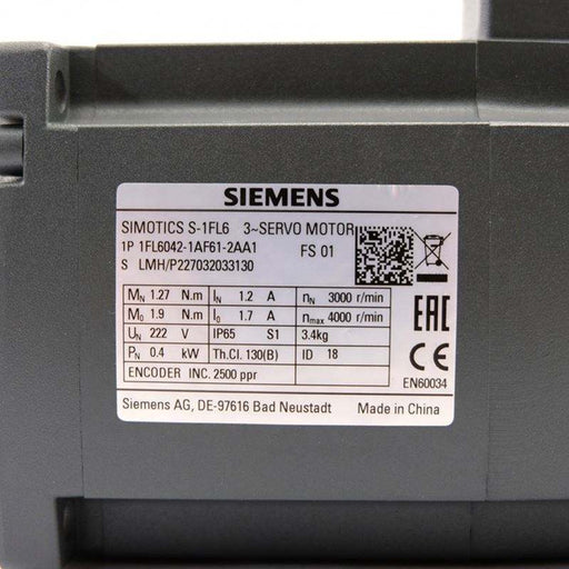 Siemens 1fl6042-1af61-2aa1 AC Servo Motor