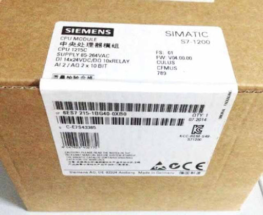 Siemens Simatics Cpu EsbgxbPlc Module Good Quality 6ES7215-1BG40-0XB0 New Parts