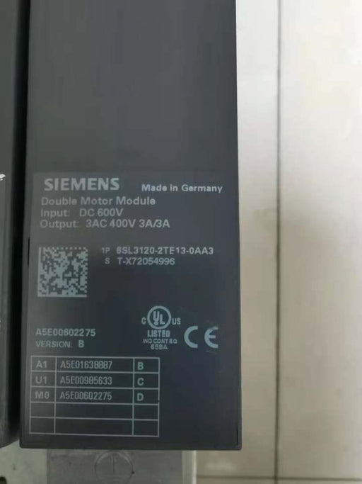 Siemens 6SL3120-2TE13-0AA3-1 Double Motor Module