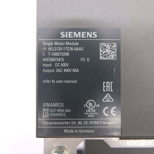 Siemens 6sl3120-2te21-8ac0 PLC Module