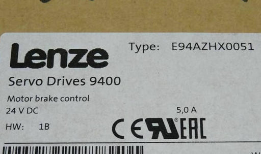 Lenze Servo Drives 9400 E94AZHX0051 Motor Brake Controller
