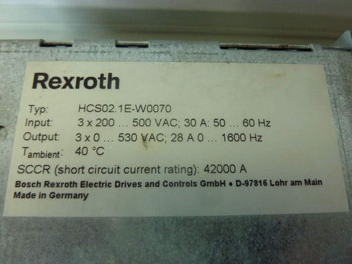 Rexroth Br /Servo Drive R911298372 HCS02.1E-W0070-A-03-NNNN 100% Original
