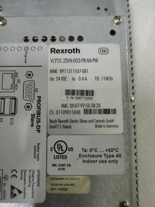 Rexroth Negotiateprice Br/Touch Screen VCP25.2DVN-003-PB-NN-PW R911311507-GB1 100% Original/used