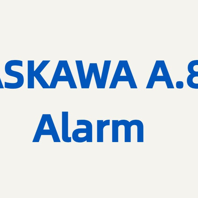 A technical diagnostic graphic for Yaskawa A.830 Alarm, identified as an Encoder Communication Error in the feedback and communication system, used for industrial robot maintenance.