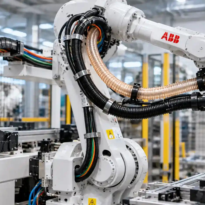 Industrial robot cable exposed to repeated bending cycles and long-term fatigue stress