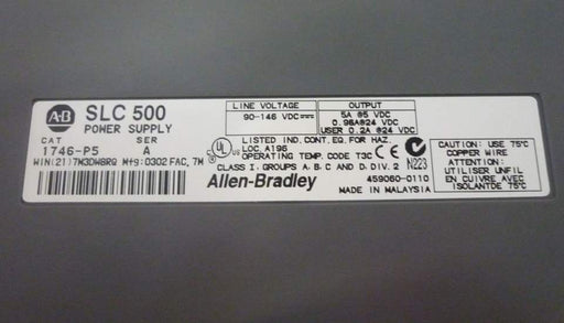 Ab AbslcPlc Power Supply Module 1746-P5 Used