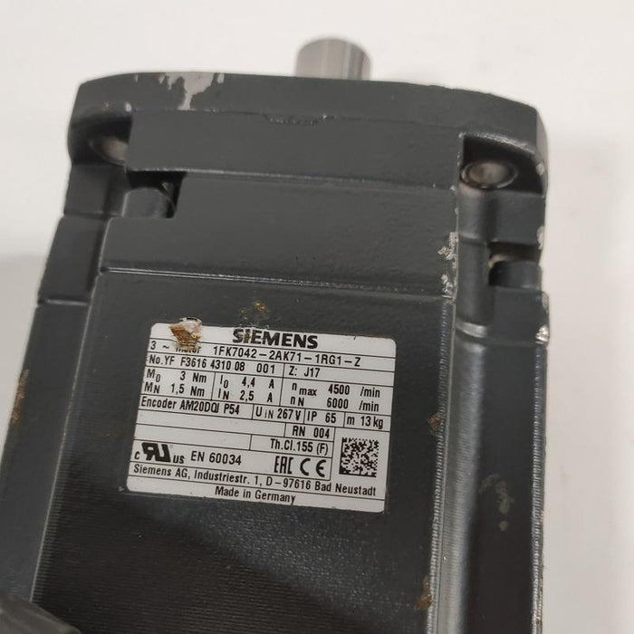 Siemens 1fk7042-2ak71-1rg1-z AC Servo Motor