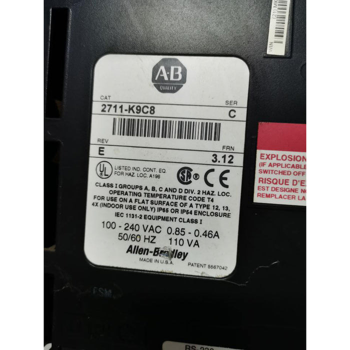 Rockwell Touch Panel 2711-K9C8 USED & NEW