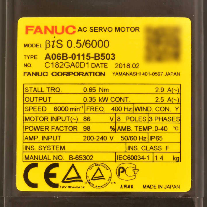 FANUC a06b-0115-b503 AC Servo Motor 