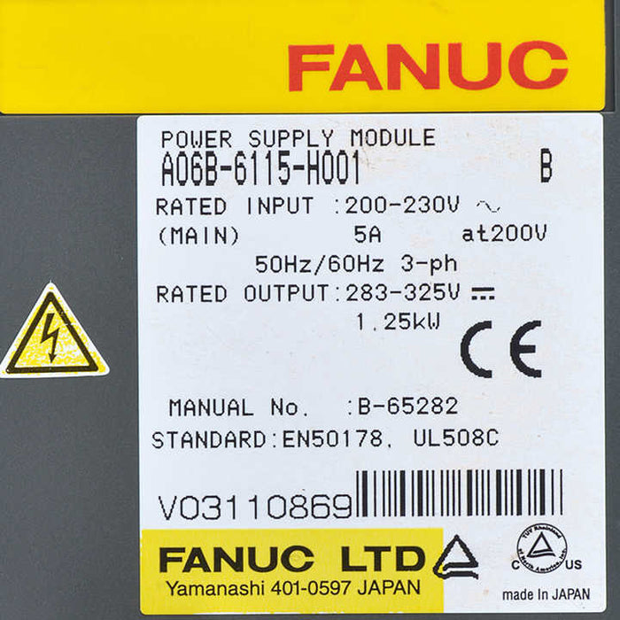 FANUC a06b-6115-h001 Power Supply Module 
