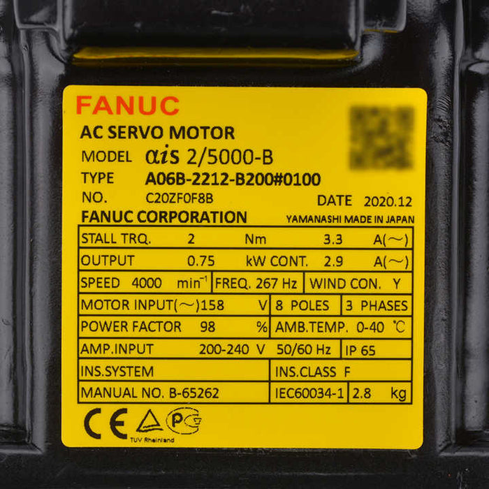 FANUC a06b-2212-b200 AC Servo Motor 