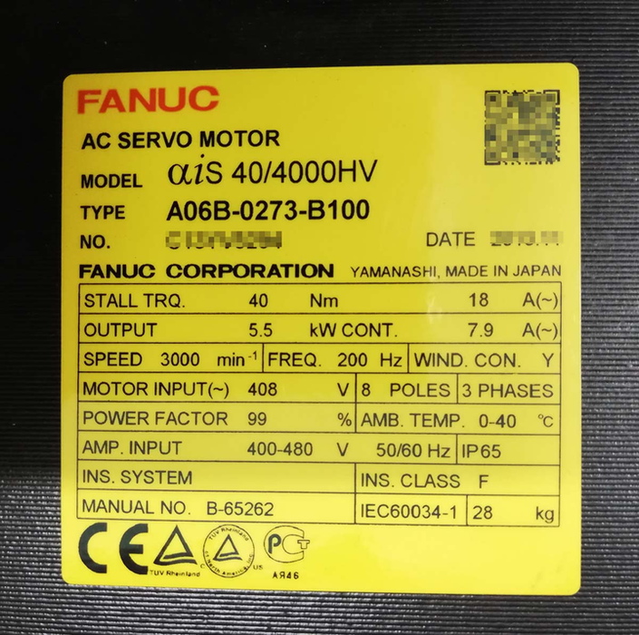 FANUC a06b-0273-b100 AC Servo Motor 