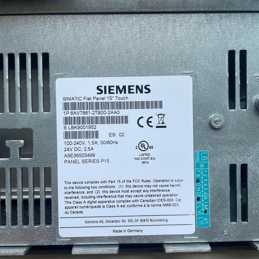Siemens Br / Condition In Good'' Touch Screen 6AV7861-2TB00-2AA0 100%New Original/Used