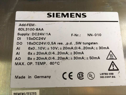 Siemens Br /Controller ModuleController Module 6DL3100-8AA 100% Original