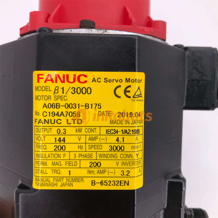 FANUC Servo Motor A06B-0031-B175 Used