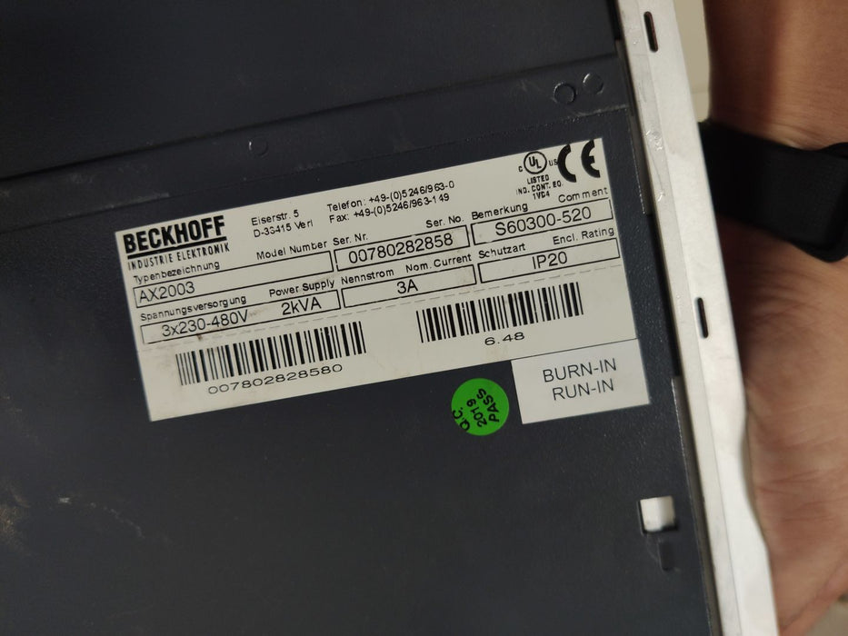 Beckhoff AX2003 Digital Compact Servo Drive