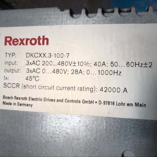 Rexroth Servo Drive Amplifier DKC03.3-100-7-FW USED & NEW