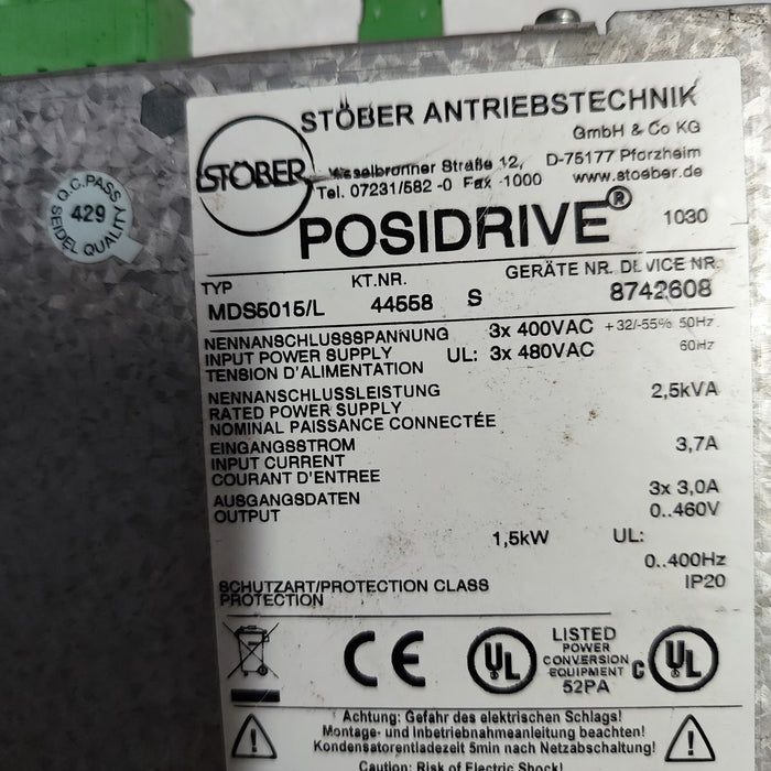 Stober MDS5015/L MDS5015L Posidrive Servo Drive Controller