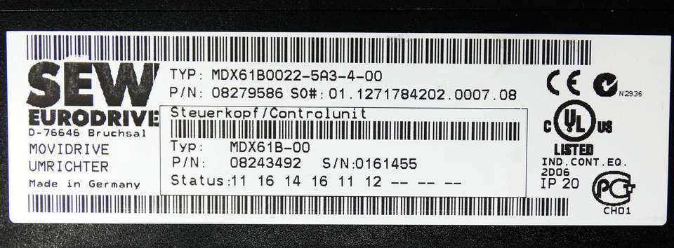 Sew Br / Sew Inverter MDX61B0022-5A3-4-00 100% Original