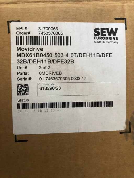 Brand New Original/Used SEW Servo Inverter MDX61B0450-503-4-0T SEW Servo Inverter