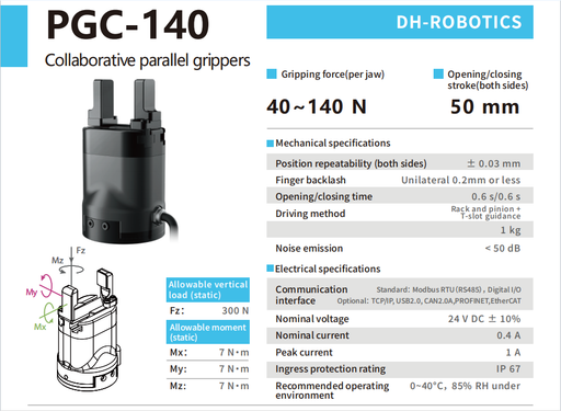 DH-ROBOTICS_PGC-300_collaborative_electric_gripper_size